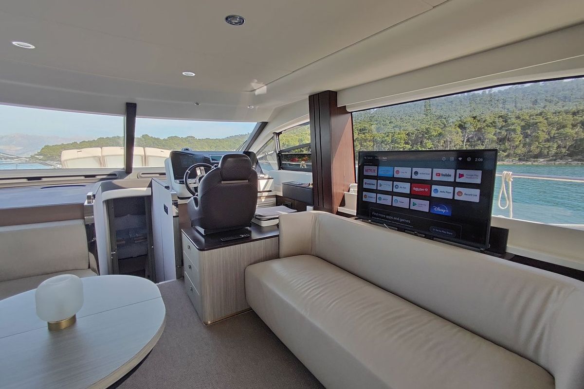 Salon of Be Happy, a Azimut 55 Fly yacht at Grad Kaštela, Croatia