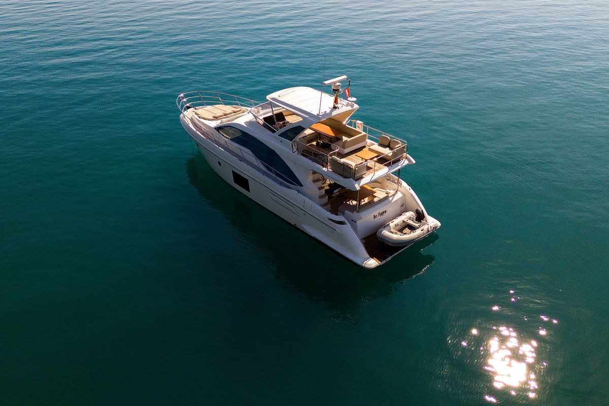 Exterior view of Be Happy, a Azimut 55 Fly yacht at Grad Kaštela, Croatia