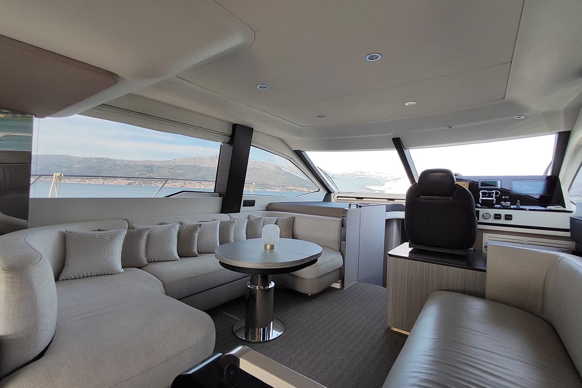 Salon of Be Happy, a Azimut 55 Fly yacht at Grad Kaštela, Croatia