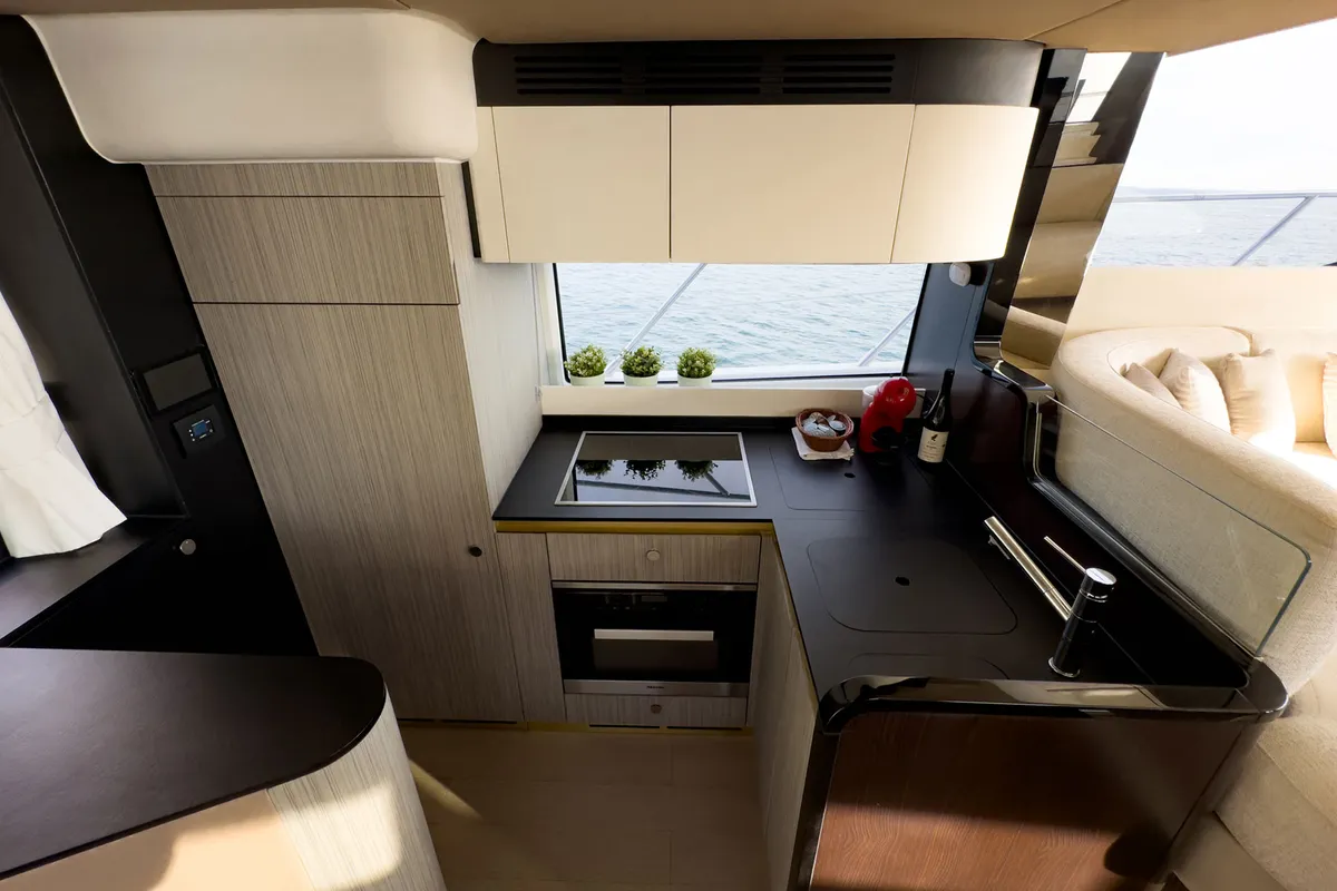 Galley of Be Happy, a Azimut 55 Fly yacht at Grad Kaštela, Croatia