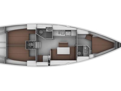 Floor plan of Buga, a Bavaria Cruiser 40 sailboat at Općina Sukošan, Croatia