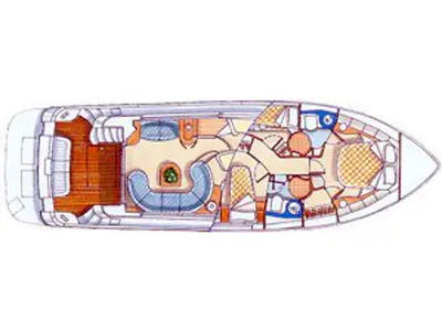 Floor plan of Alma Libre II, a Azimut 46 motorboat at Municipal Unit of Lefkada, Greece