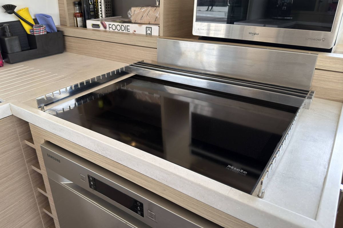 Galley of Selanja, a Lagoon 51 OW catamaran at Palma de Mallorca, Spain