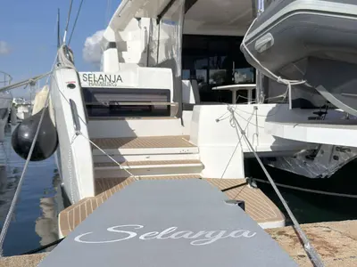 Deck of Selanja, a Lagoon 51 OW catamaran at Palma de Mallorca, Spain