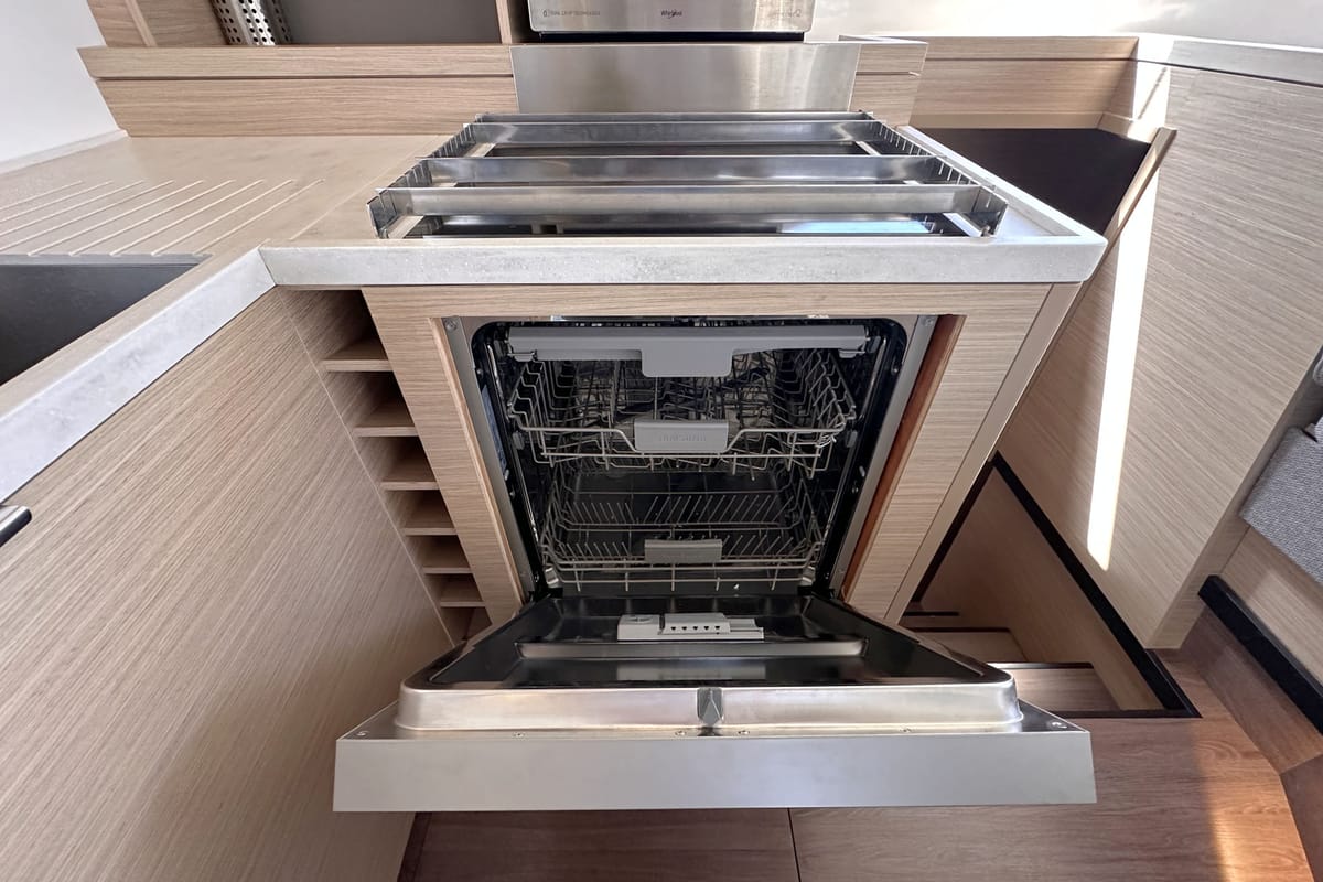 Galley of Selanja, a Lagoon 51 OW catamaran at Palma de Mallorca, Spain