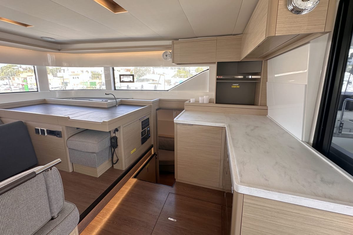 Galley of Selanja, a Lagoon 51 OW catamaran at Palma de Mallorca, Spain