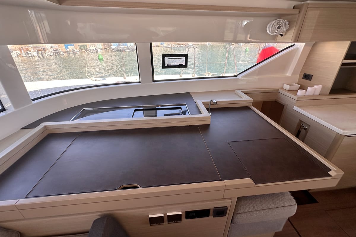 Galley of Selanja, a Lagoon 51 OW catamaran at Palma de Mallorca, Spain