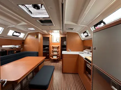 Salon of Semeli, a Bavaria Cruiser 46 Style sailboat at Kos, Greece