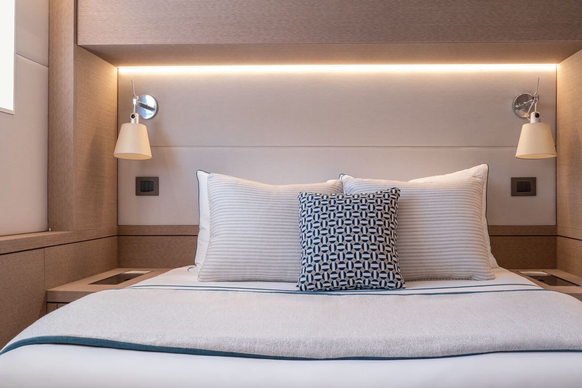 Cabin on Spirit of Ponant, a Lagoon Seventy 7 catamaran at Seychelles, Mahe, Seychelles