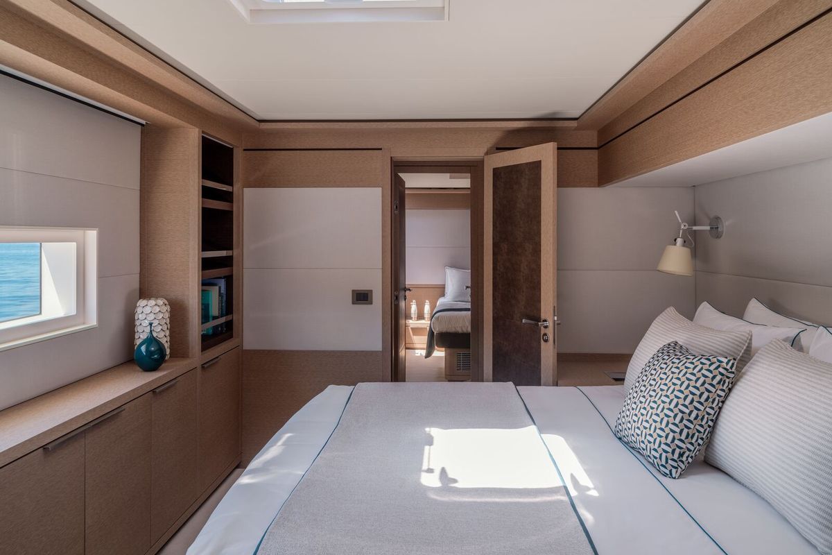 Cabin on Spirit of Ponant, a Lagoon Seventy 7 catamaran at Seychelles, Mahe, Seychelles