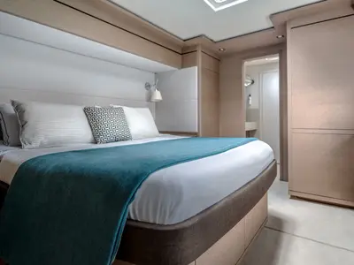Cabin on Spirit of Ponant, a Lagoon Seventy 7 catamaran at Seychelles, Mahe, Seychelles