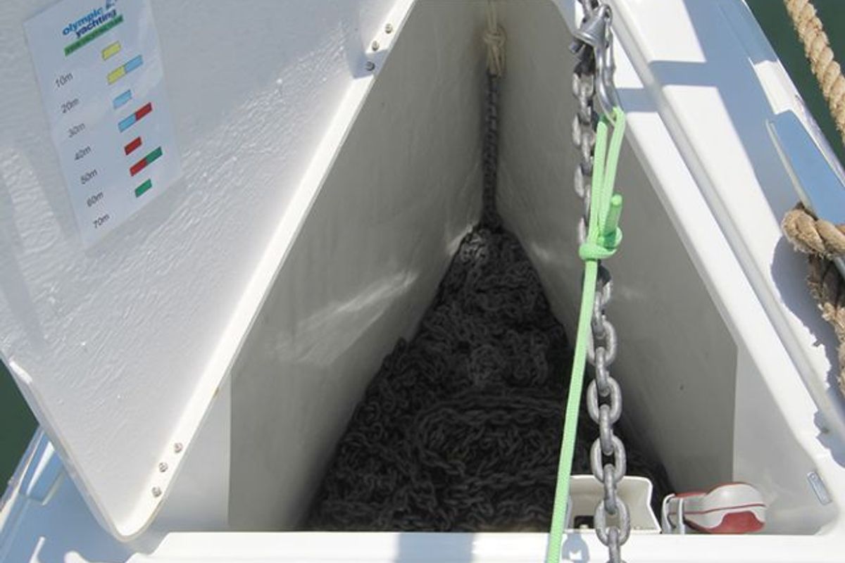 Kronos, a Jeanneau Sun Odyssey 449 sailboat at Lavreotiki Municipal Unit, Greece