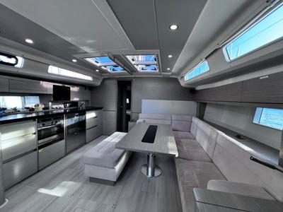 Salon of SIMFONIX, a Hanse Yachts Hanse 508 sailboat at Cascais, Portugal