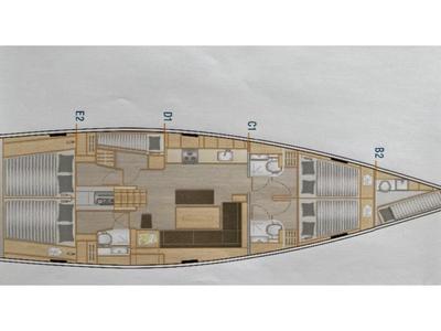 Floor plan of SIMFONIX, a Hanse Yachts Hanse 508 sailboat at Cascais, Portugal