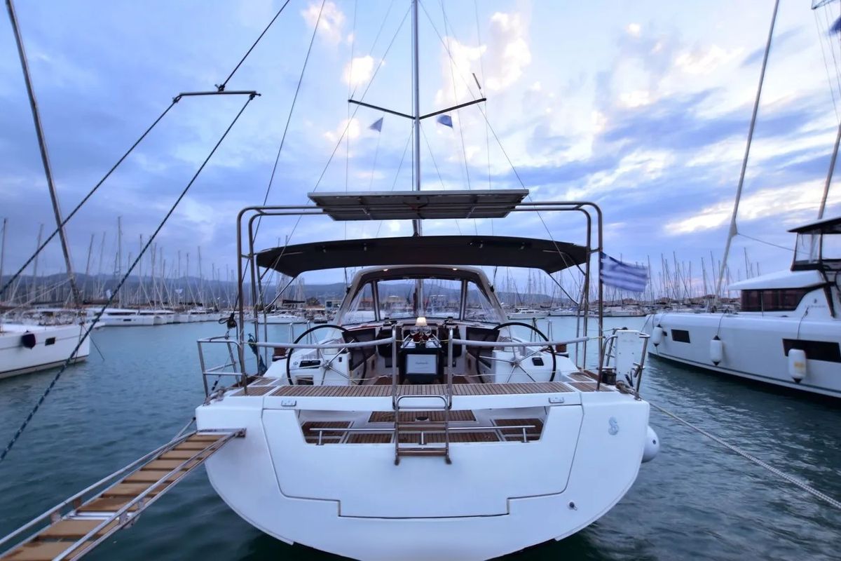 Exterior view of Oceanis 45 Built 2012, a Beneteau Oceanis 45 sailboat at Municipal Unit of Lefkada, Greece