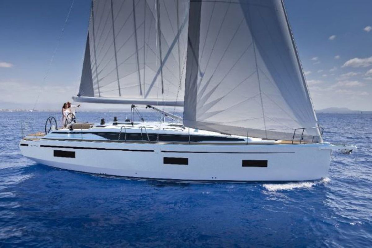 Exterior view of Atlanta, a Bavaria C42 sailboat at Tivat, Montenegro
