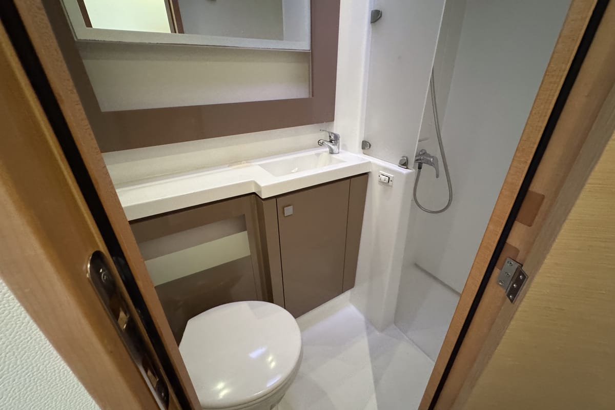 Head on Serenity, a Fountaine Pajot Saba 50 catamaran at Cogolin, France