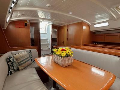 Salon of Leonidas, a Beneteau Cyclades 50.5 sailboat at Athens, Greece