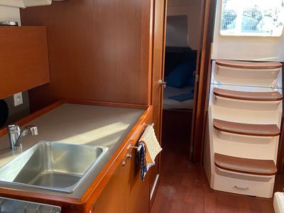 Galley of Jasmine, a Beneteau Oceanis 38.1 sailboat at Procida, Italy