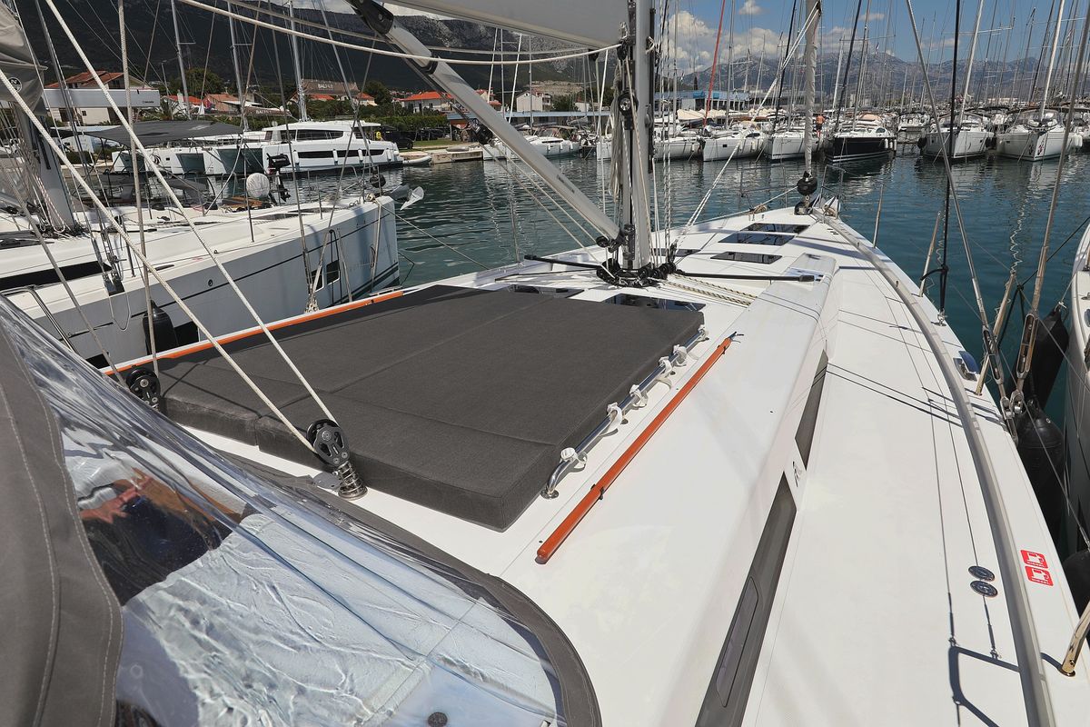 Deck of Stargazing, a Hanse Yachts Hanse 548 sailboat at Općina Sukošan, Croatia
