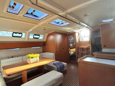 Salon of Leonidas IV, a Bavaria Cruiser 51 sailboat at Athens, Greece