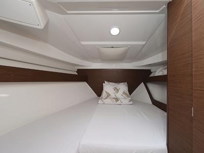Cabin on Nemo, a Jeanneau Merry Fisher 795 motorboat at Pirovac, Croatia