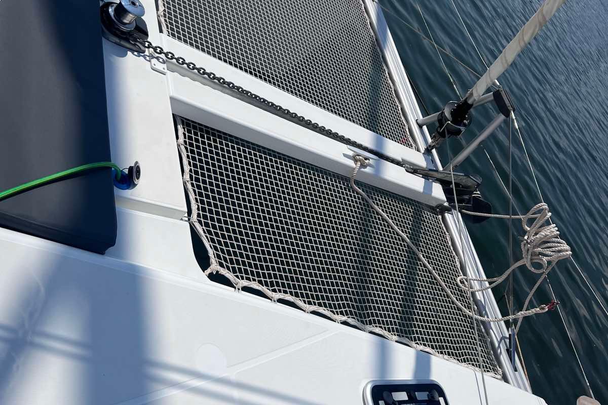 Deck of Niso, a Lagoon 40 catamaran at Loutraki, Greece