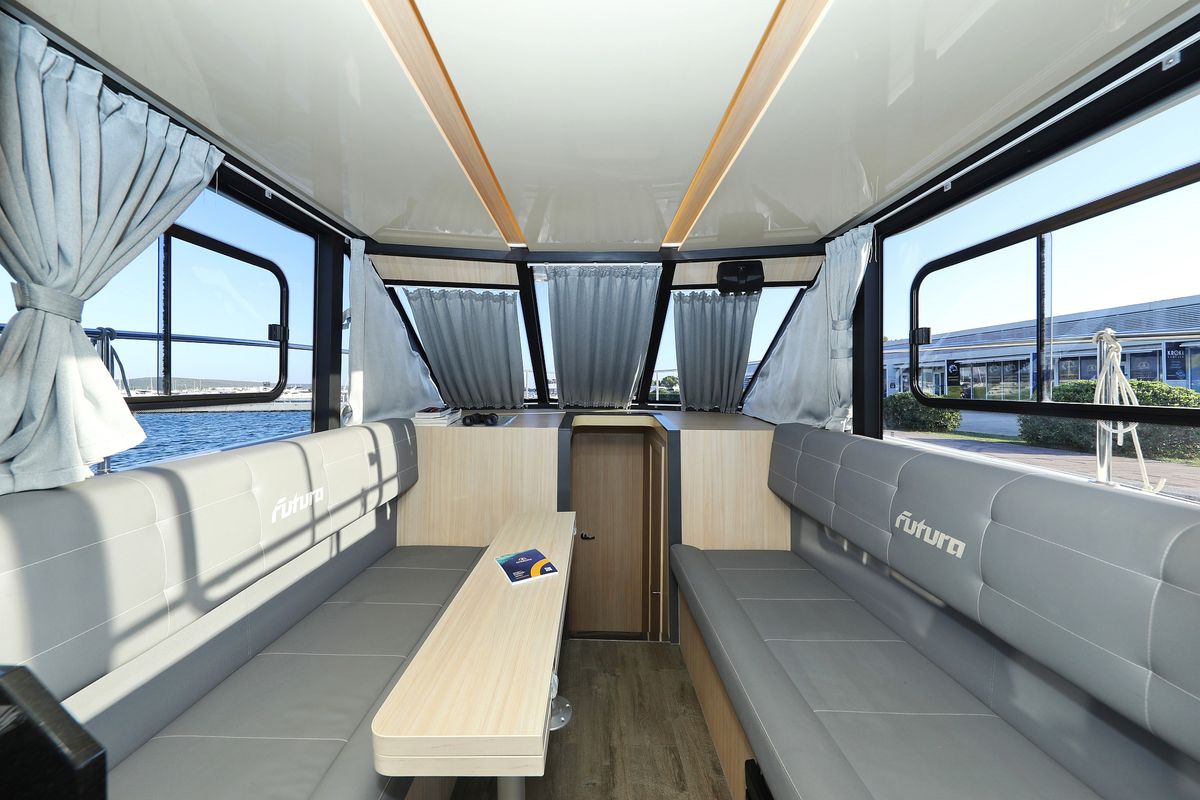Salon of Backup, a Cobra Yachts Futura 40 Grand Horizon yacht at Općina Sukošan, Croatia