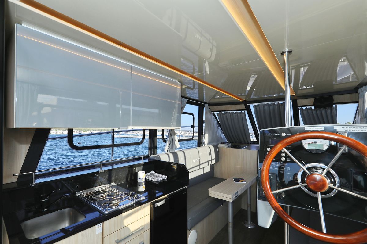 Galley of Backup, a Cobra Yachts Futura 40 Grand Horizon yacht at Općina Sukošan, Croatia