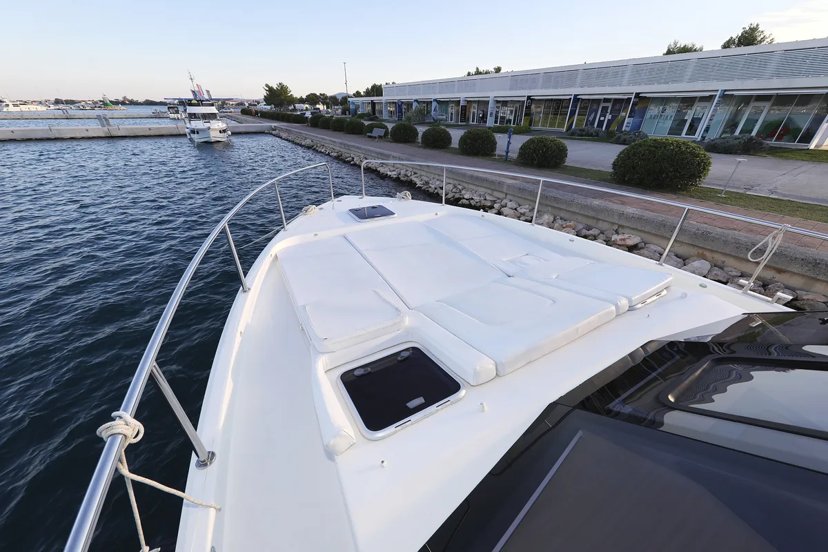 Deck of Backup, a Cobra Yachts Futura 40 Grand Horizon yacht at Općina Sukošan, Croatia