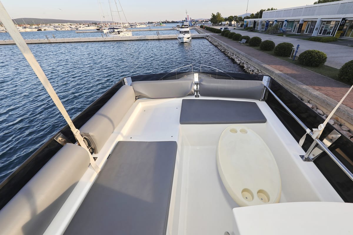 Deck of Backup, a Cobra Yachts Futura 40 Grand Horizon yacht at Općina Sukošan, Croatia