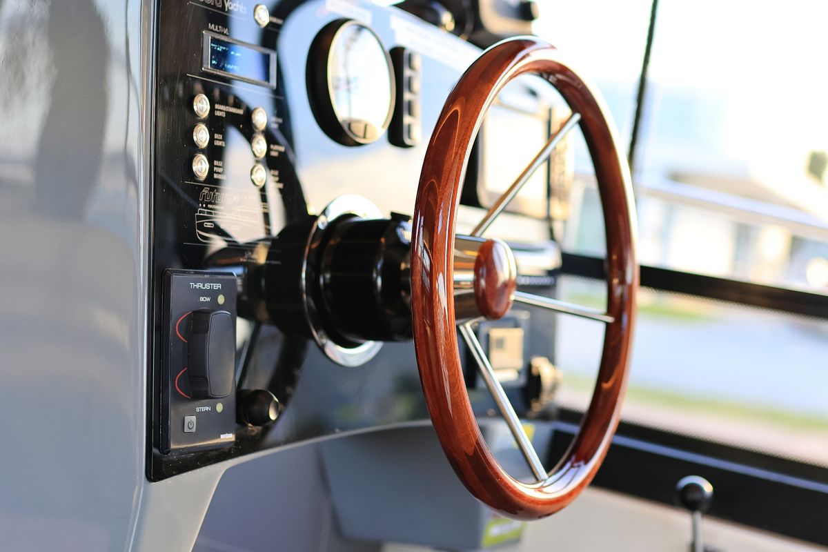 Cockpit of Backup, a Cobra Yachts Futura 40 Grand Horizon yacht at Općina Sukošan, Croatia