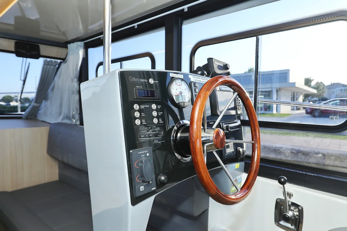 Cockpit of Backup, a Cobra Yachts Futura 40 Grand Horizon yacht at Općina Sukošan, Croatia