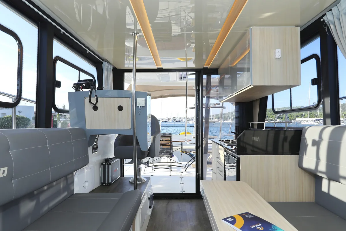 Salon of Backup, a Cobra Yachts Futura 40 Grand Horizon yacht at Općina Sukošan, Croatia