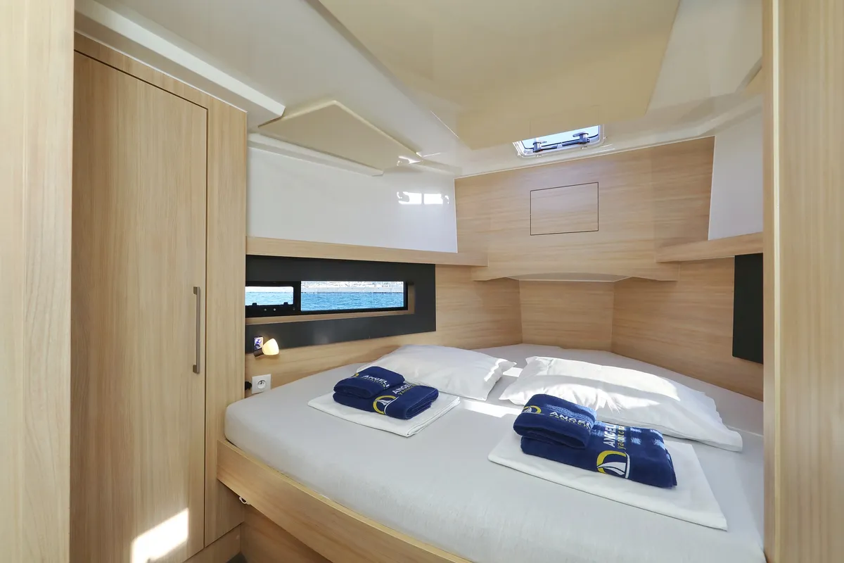 Cabin on Backup, a Cobra Yachts Futura 40 Grand Horizon yacht at Općina Sukošan, Croatia