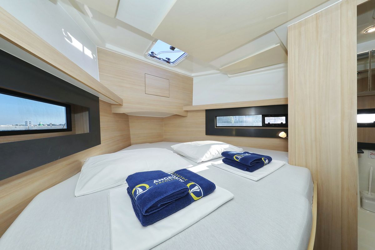 Cabin on Backup, a Cobra Yachts Futura 40 Grand Horizon yacht at Općina Sukošan, Croatia