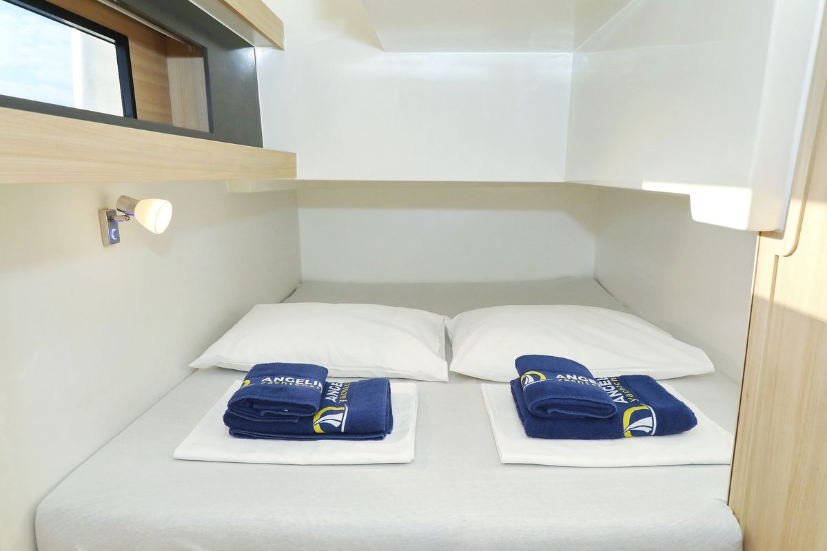 Cabin on Backup, a Cobra Yachts Futura 40 Grand Horizon yacht at Općina Sukošan, Croatia