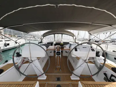 Cockpit of Mika, a Hanse Yachts Hanse 458 sailboat at Općina Sukošan, Croatia