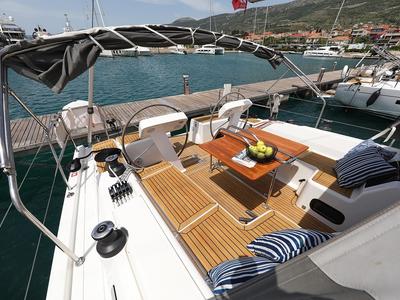 Deck of Mika, a Hanse Yachts Hanse 458 sailboat at Općina Sukošan, Croatia