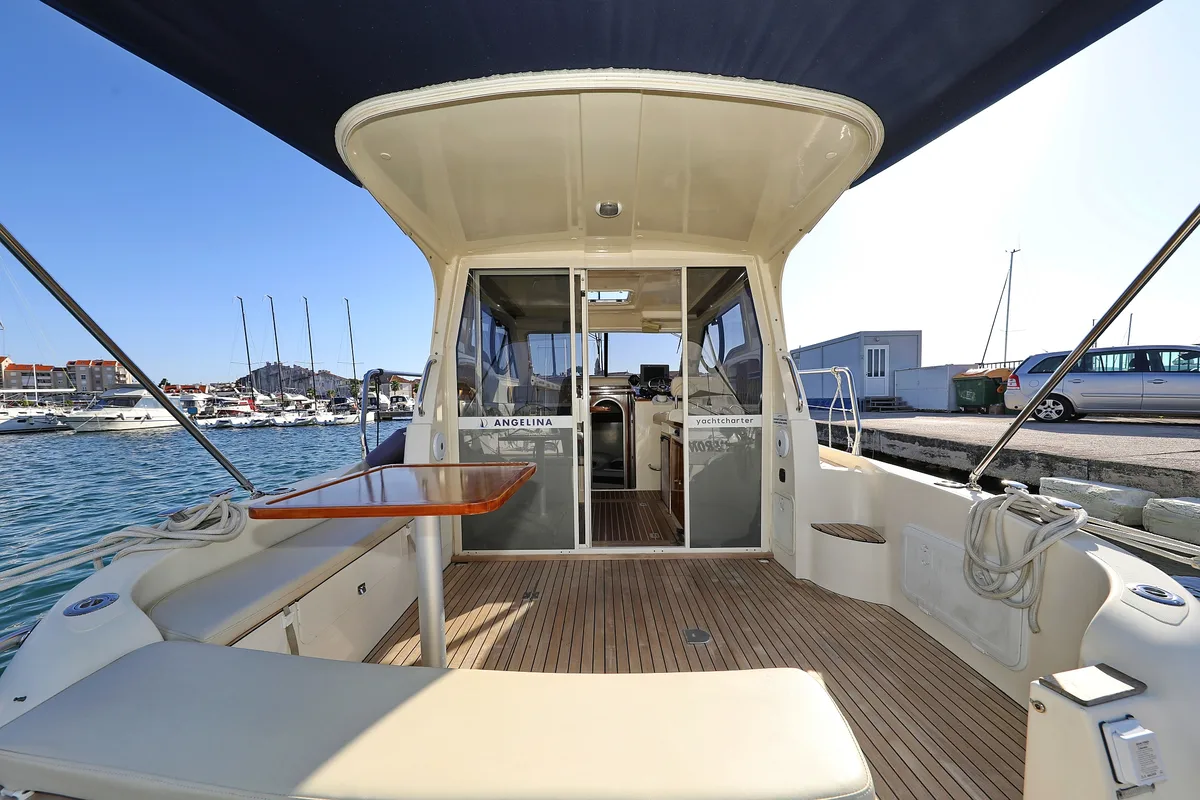 Deck of Dugi II, a SAS - Vektor Vektor 950 motorboat at Grad Biograd na Moru, Croatia