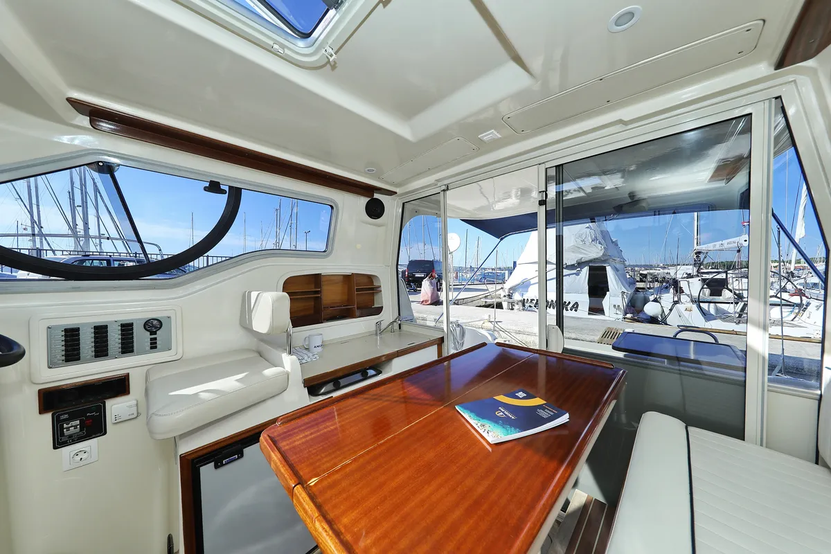 Salon of Dugi II, a SAS - Vektor Vektor 950 motorboat at Grad Biograd na Moru, Croatia