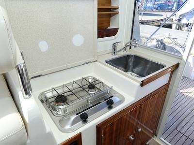 Galley of Dugi II, a SAS - Vektor Vektor 950 motorboat at Grad Biograd na Moru, Croatia