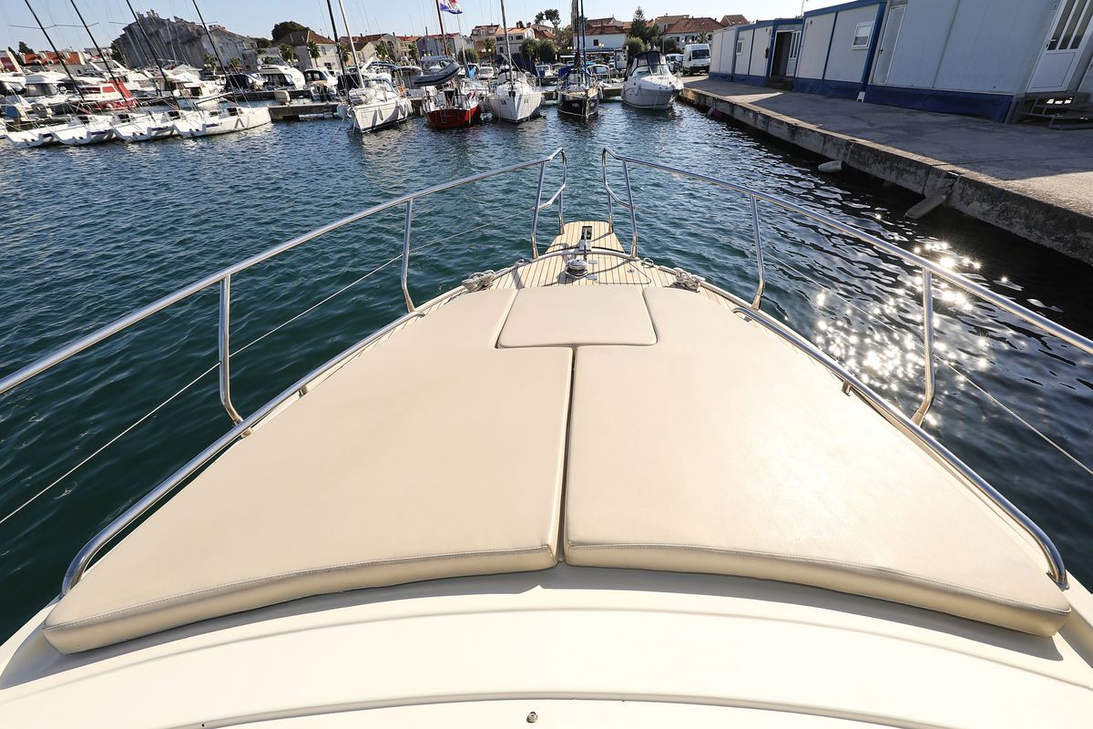 Deck of Dugi II, a SAS - Vektor Vektor 950 motorboat at Grad Biograd na Moru, Croatia