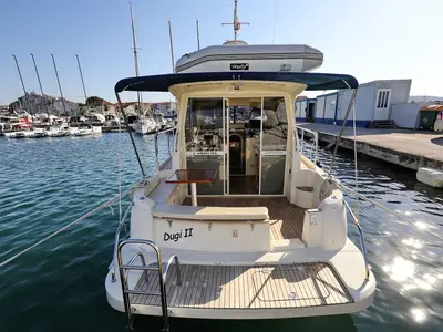 Deck of Dugi II, a SAS - Vektor Vektor 950 motorboat at Grad Biograd na Moru, Croatia