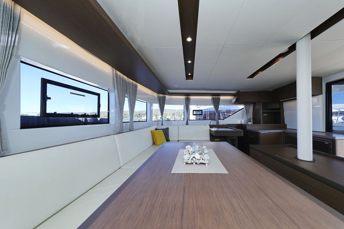 Salon of Celeste Del Mar, a Lagoon 50 catamaran at Općina Sukošan, Croatia