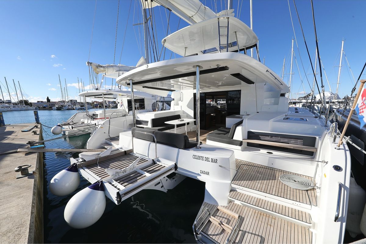 Exterior view of Celeste Del Mar, a Lagoon 50 catamaran at Općina Sukošan, Croatia