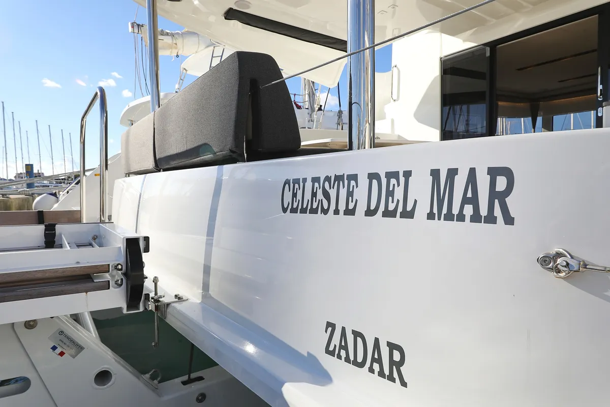 Exterior view of Celeste Del Mar, a Lagoon 50 catamaran at Općina Sukošan, Croatia