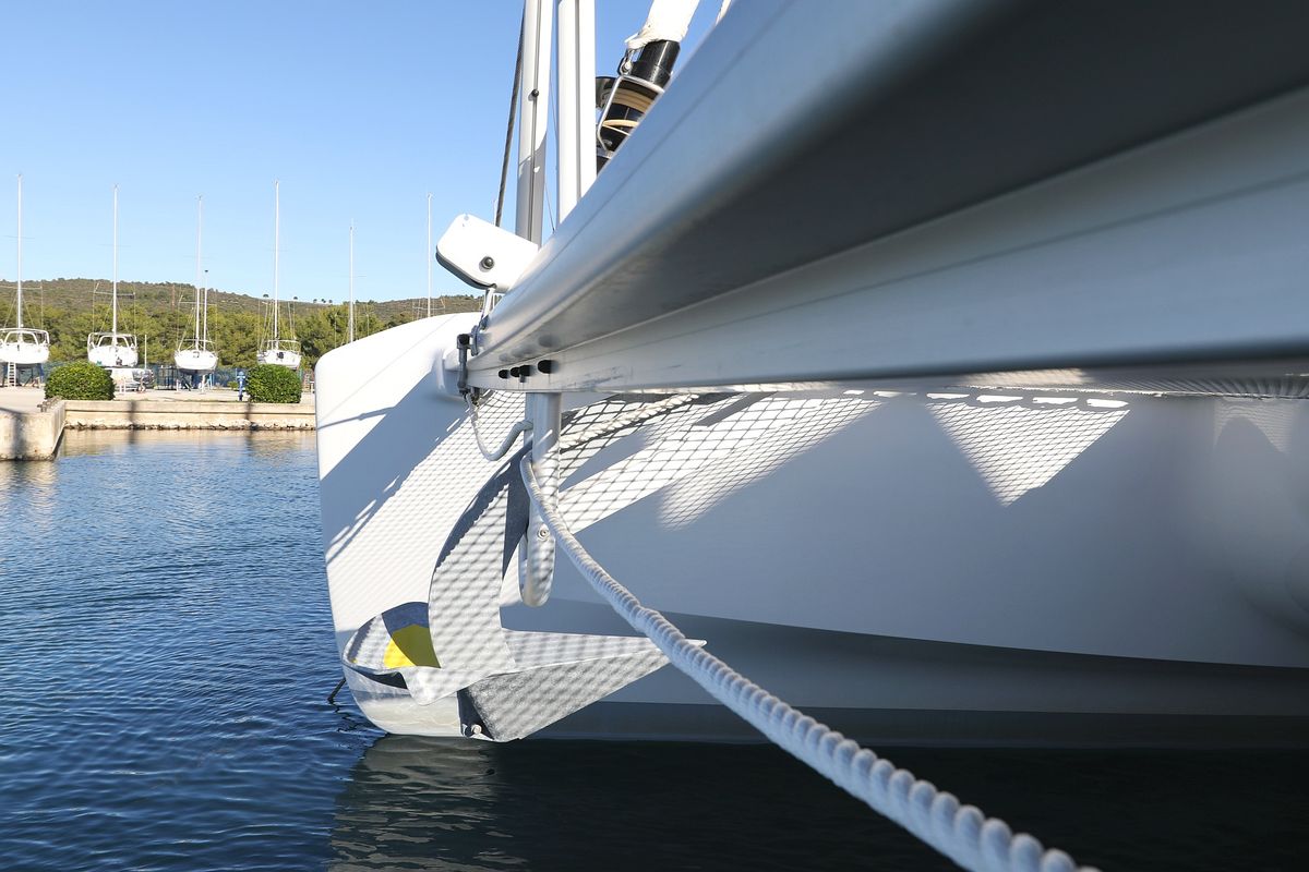 Exterior view of Celeste Del Mar, a Lagoon 50 catamaran at Općina Sukošan, Croatia