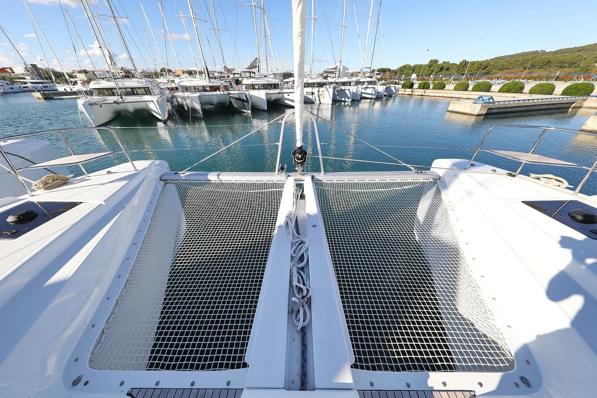 Deck of Celeste Del Mar, a Lagoon 50 catamaran at Općina Sukošan, Croatia