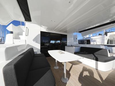 Deck of Celeste Del Mar, a Lagoon 50 catamaran at Općina Sukošan, Croatia